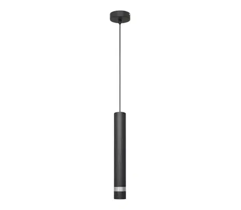 Svietidlá  LED Luster na lanku TUBA 1xGU10/4,8W/230V čierna/chróm W-KM 1111/1 BK+CH+BK