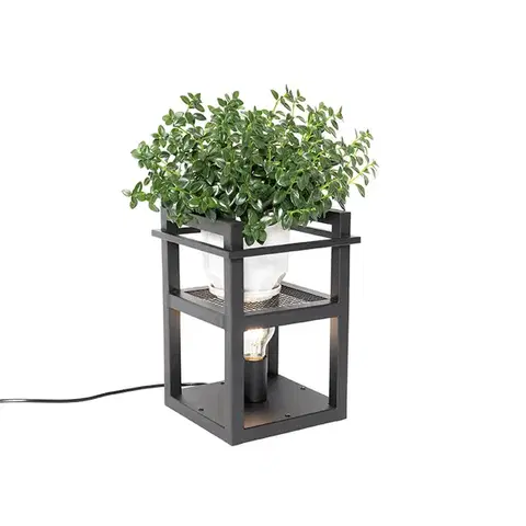 Stolné lampy Priemyselná stolná lampa čierna - Cage Rack