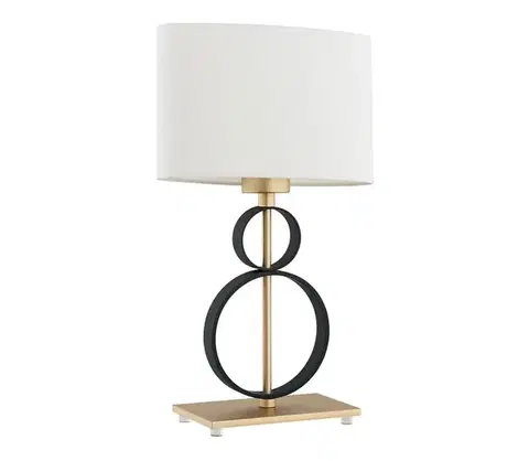 Lampy Argon 8373 - Stolná lampa PERSEO 1xE27/15W/230V 42 cm krémová/čierna 8373