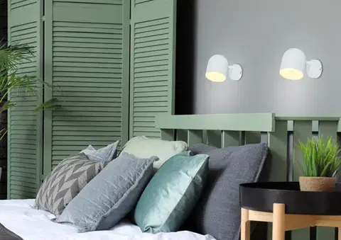 Nástenné svetlá Biela nástenná lampa kovová nástenná lampa Azuro