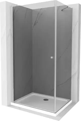 Vane MEXEN/S - Pretória sprchovací kút 80x100, grafit, chróm + sprchová vanička vrátane sifónu 852-080-100-01-40-4010
