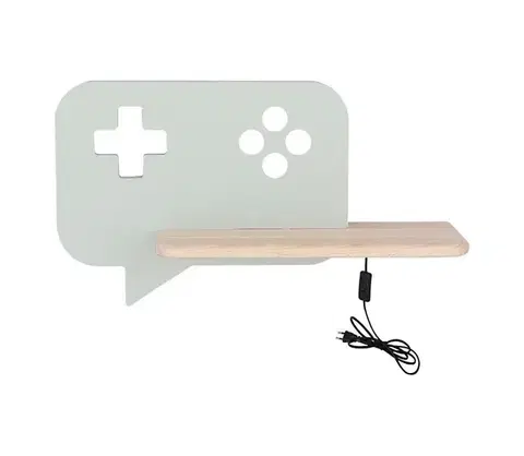 Svietidlá  LED Detské nástenné svietidlo s poličkou CONSOLE LED/5W/230V zelená 21-84453
