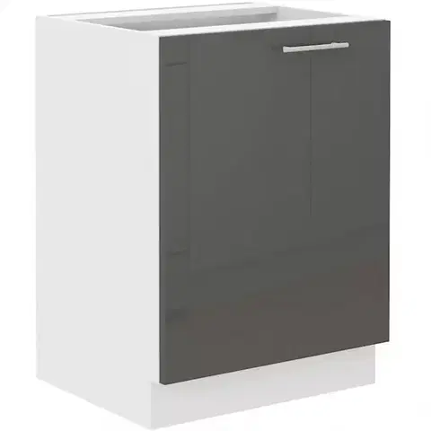 Kuchynské skrinky stojace Kuchynská skrinka Lara 60d 1f Bb Mdf Šedá lesk