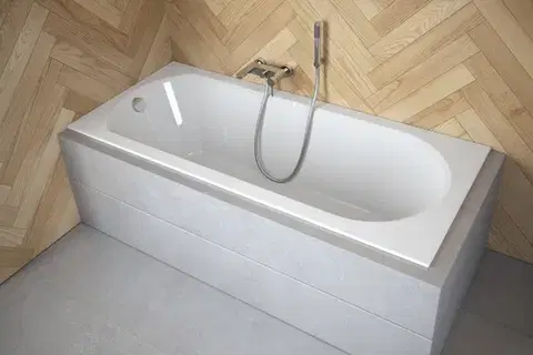 Vane BESCO - Obdĺžniková vaňa INTRICA SLIM - Nožičky k vani - Bez nožičiek, Rozmer vane - 170 × 75 cm VANINTRICA170SL