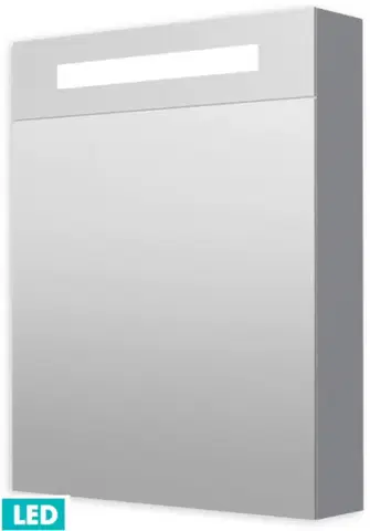 Kúpeľňové zrkadlá Naturel - Zrkadlová skriňa 60 cm s LED osvetlením, 1 dvere ľavé, zásvuka + vypínač, IP44 GALZS60LED GALZS60LED