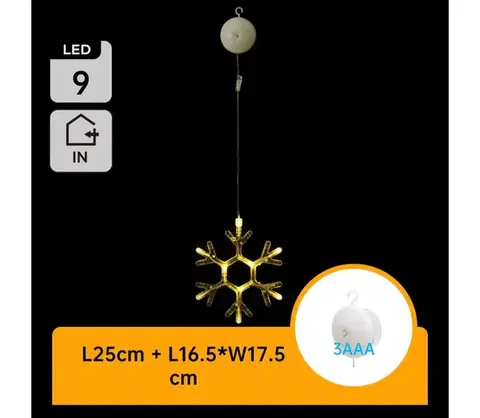 Vianočné dekorácie  B.V.  - LED Vianočná dekorácia LED/3xAAA teplá biela vločka 19cm B10303K5R