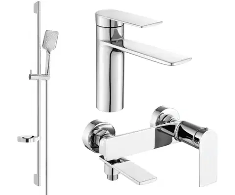 Kúpeľňové batérie MEXEN/S - Zero SET umývadlová + vaňová batéria s príslušenstvom DS62, chróm 71103DS62-00
