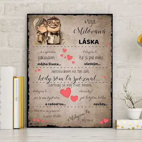 Tabuľky s venovaním (darčeky) Valentínsky darček - Personalizovaná tabuľka pre lásku vášho života