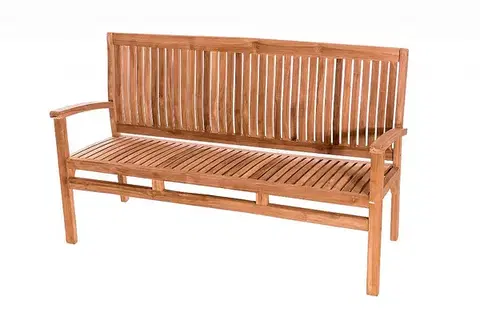 Záhradné lavice DEOKORK Záhradná teaková lavica HARMONY 150 cm