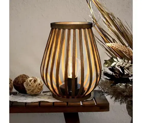 Svietidlá  WO3106 - LED Dekoračná stolná lampa LED/2xAA bambus WO3106