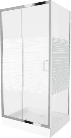 Vane MEXEN/S - Apia Sprchovací kút 120x80, pruhy, chróm + vanička Rio 840-120-080-01-20-4510