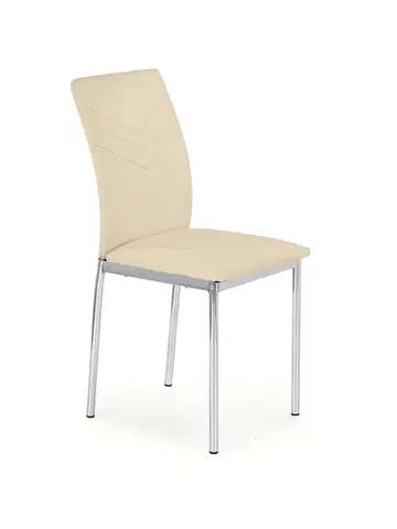 Jedálenské stoličky HALMAR K137 jedálenská stolička béžová / chróm