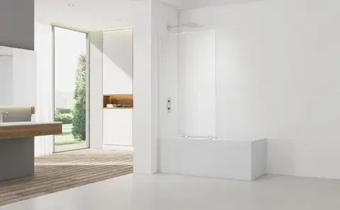 Sprchové dvere Vaňová zástena SAT Walk-In Xmotion 150x117,5 cm biela SATWIXMVZ150B SATWIXMVZ150B