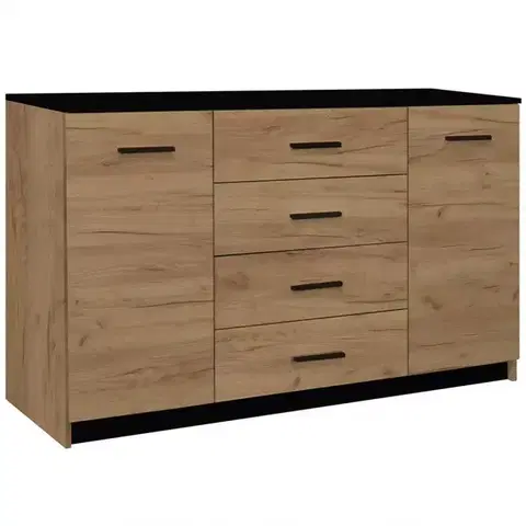 Komody do spálne Komoda CRAFT craft/čierna