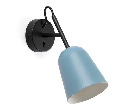 Svietidlá FARO Barcelona FARO 28274 - Nástenná lampa STUDIO 1xE14/8W/230V modrá/čierna 28274