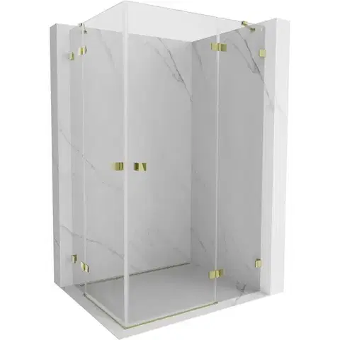Sprchovacie kúty MEXEN/S - Lunar Duo sprchovací kút dvere krídlové pravá 105 x 100, transparent, zlato 834-105P-100L-50-00