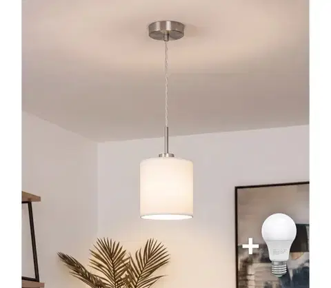 Svietidlá BRILAGI - LED luster na lanku NUBILA 1xE27/60W/230V pr. 14 cm biela EG32515+BG1586