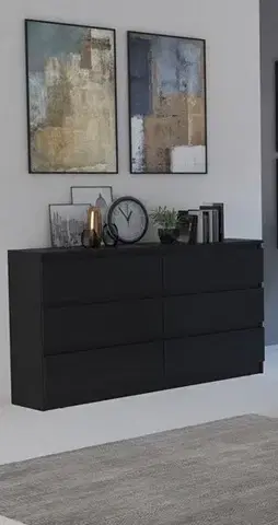 Komody a skrinky Široká komoda so zásuvkami WALMA M6 140, čierna
