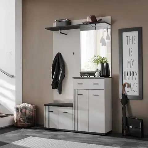 Predsieňový nábytok Predsieňový nábytok Hugo II Cc Hg2 Kašmír/Čierna
