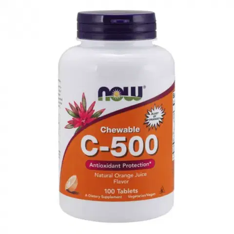 Vitamín C NOW Foods Vitamín C 500 mg tablety na cmúľanie čerešňa a bobule
