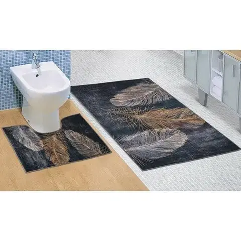 Koberce a koberčeky Bellatex Sada kúpeľňových predložiek Pierko 3D, 60 x 100 cm, 60 x 50 cm 