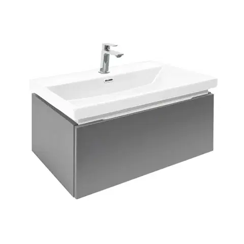 Kúpeľňový nábytok Kúpeľňová skrinka s umývadlom a batériou SAT Feel 60x30x44, 8 cm antracit mat SATFEEL60ANTU4BA SATFEEL60ANTU4BA