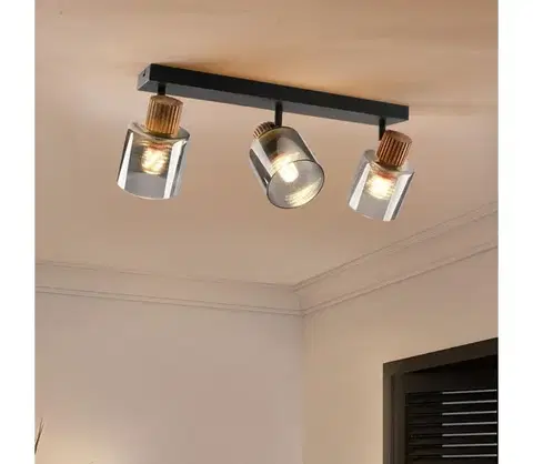 Svietidlá BRILAGI - Bodové svietidlo HYGGE 3xE14/15W/230V čierna/dymová BRI440