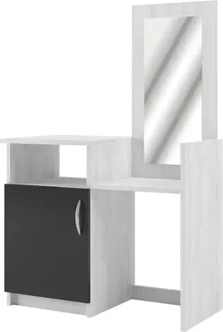 Kozmetický stolík SONATE toaletný stolík so zrkadlom, antracit/light artwood