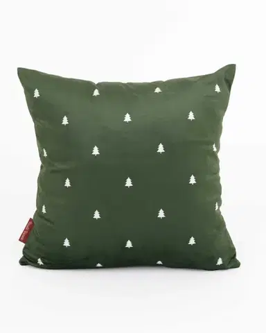 Dekoračné obliečky MKLozkoviny.sk Vianočná obliečka na vankúš Velvet 40 x 40 cm - Vianočná pohoda zelená-  -