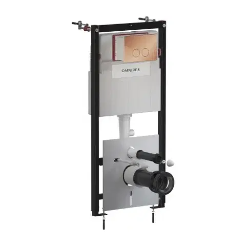 Záchody OMNIRES - SET: STRONGFRAME stavebný rám pod omietku s ECO spláchnutím + MINIMAL tlačidlo spláchnutia, meď lesklá STFWCECO1M-RCP