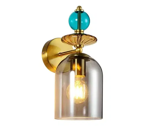 Svietidlá Light Prestige Nástenná lampa TROPEA 1xE27/15W/230V zlatá/modrá/dymová béžová/sivá LP-2004/1W SM