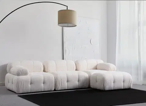 Sedacie súpravy Rohová sedacia súprava / Rohová pohovka Petite 3 - White