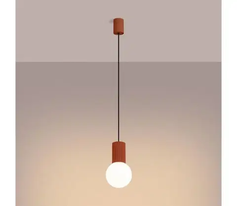 Svietidlá  SL.1729 - Luster na lanku HALO 1xG9/8W/230V pr. 12 cm oranžová SL.1729
