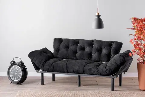 Pohovky a gauče Trojmiestna rozkladacia pohovka Nitta Triple - Black