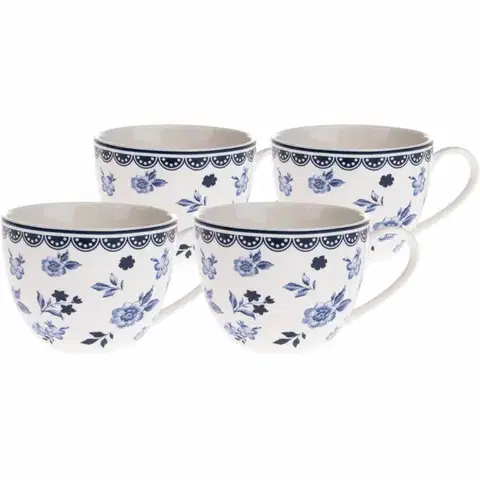Hrnčeky a šálky 4-dielna sada porcelánových šálok Floral, 90 ml