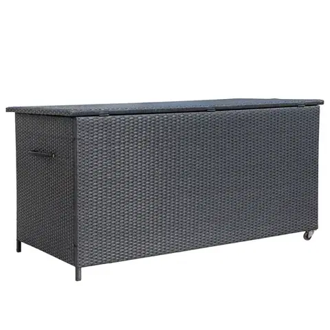 Balkónový nábytok Záhradný box Tejn z technorattanu 55x64x136 čierny
