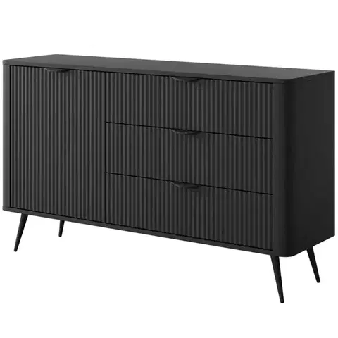 Komody so zásuvkami a dvierkami Komoda Lante D 138 D3S black