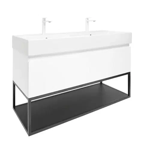 Kúpeľňový nábytok Kúpeľňová skrinka s umývadlom SAT B-Way 119x30x45 cm biela lesk BWAY120WU2BBF BWAY120WU2BBF