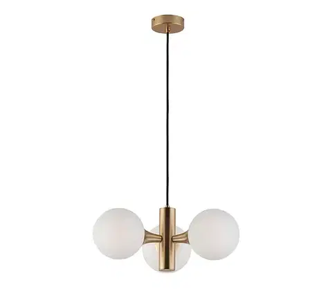 Svietidlá Viokef Lighting Luster na lanku GLOBE 3xE14/7W/230V zlatý 3094300