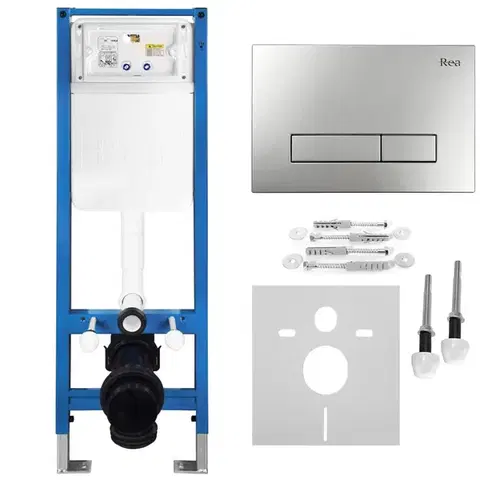 Záchody REA - Podomietkový Inštalačný Set Slim 024N pre WC s Tlačidlom HD Satin KPL-E1635