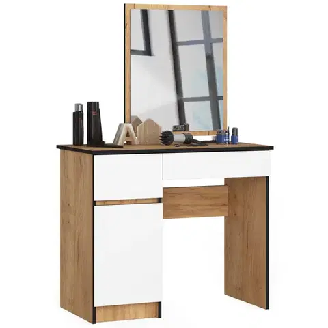 Kozmetický stolík Toaletný stolík PAVEL500L, dub craft / biely