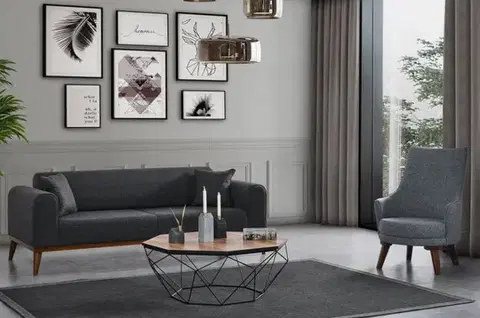 Pohovky a gauče Trojmiestna rozkladacia pohovka Cofi 3 Seater - Anthracite