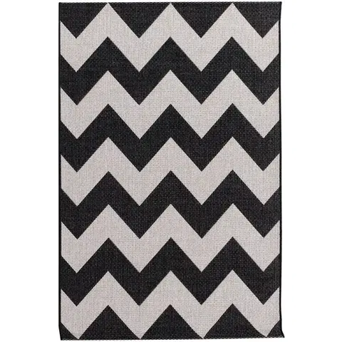 Koberce Koberec Modern Chevron black/beige 160x230cm