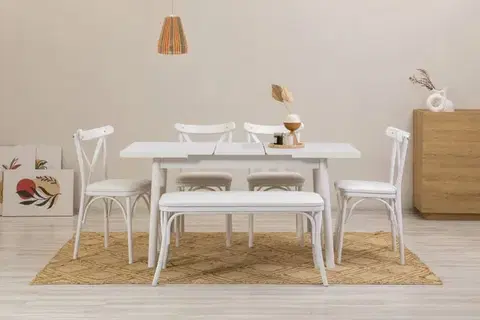Jedálenské stoly Extendable Dining Table Vina - White