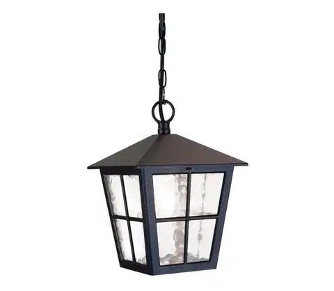 Svietidlá Elstead - Vonkajší luster na reťazi CANTERBURY 1xE27/100W/230V IP43 čierna BL48M-BLACK