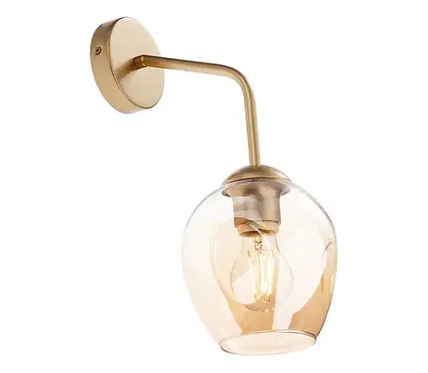 Svietidlá Redo 01-2617 - Nástenná lampa PIERCE 1xE27/42W/230V zlatá/dymová 01-2617
