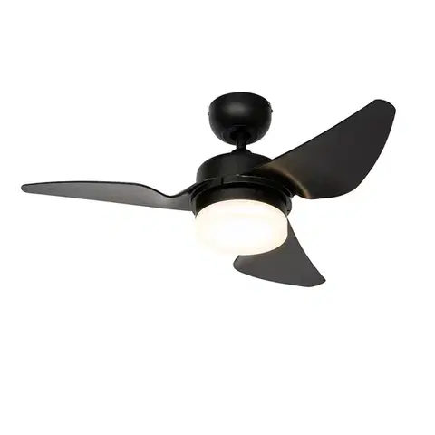 Stropné ventilátory Stropný ventilátor čierny 86,7 cm vrátane LED stmievateľný s diaľkovým ovládaním - Yuki