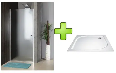 Vane AQUALINE - PILOT otočné sprchové dvere 900mm+vanička PT090-SET1