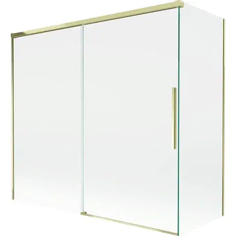 Sprchové dvere MEXEN/S - Rox vaňová zástena 2-krídlová posuvná 170 + 80 x 150, transparent, zlatá 8C9-170-080-50-00