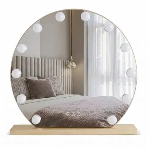 Kúpeľňové zrkadlá REA - Zrkadlo LED HOLLYWOOD L. Gold 50 cm HOM-01803